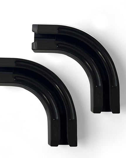90° Curved Connectors for Track Curtains Ceiling Mount/Wall Mount, Ceiling Track for Curtains, Room Divider Curtains Tracks（Black 2PCS）.