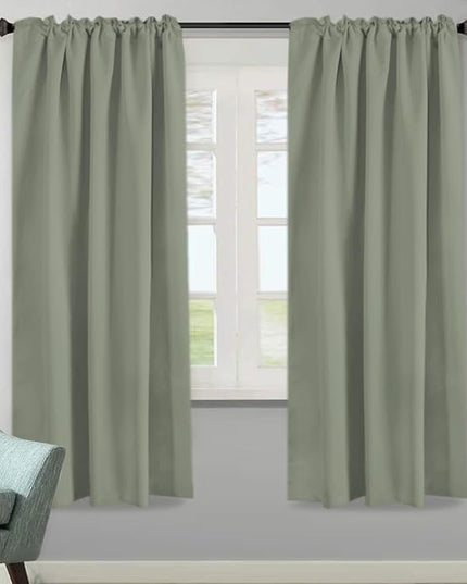 H.VERSAILTEX Blackout Curtains Thermal Insulated Window Treatment Panels Room Darkening Blackout Drapes for Living Room Back Tab/Rod Pocket Bedroom Draperies (2 Panels, Sea Grass, 52 x 72 Inch)