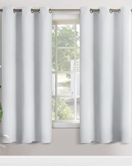 YoungsTex Room Darkening Curtains 72 Inches Length for Bedroom - Thermal Insulated with Grommet Blackout Curtain Drapes for Living Room, 2 Panels, 42 x 72 Inch, Greyish White