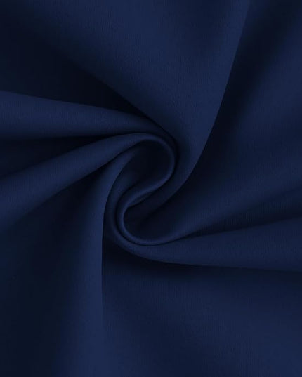Yakamok 100% Blackout Curtain Panels 84 inches Cold and Light Blocking Drapes for Nursery, 2 Thick Layers Thermal Insulated Draperies (2 Pieces, 50 Wide Each Panel, Navy Blue Front with White Backing)
