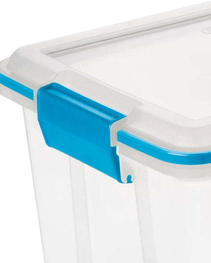 Sterilite 6-Pack Gasket Box, Weather-Resistant Storage Bins with Latching Lids, 20 Quart - Heavy-Duty Organizing Containers for Closet, Bathroom, and Office