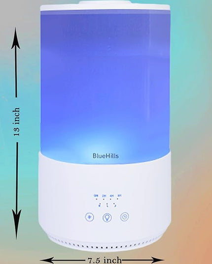 BlueHills Premium 4000 ml Tall Essential Oil Diffuser 4L 4 Liter 50 Hour Run with Remote Timer Aroma Humidifier 1 Gallon Big Capacity High Mist Output for Large Room Huge Size Mood Lights White T401