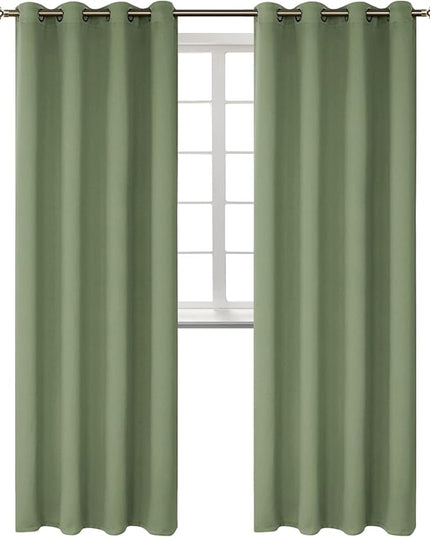 BGment Room Darkening Curtains 120 Inches Long - Grommet Thermal Insulated Drapes Window Treatment Curtains for Bedroom, 2 Panels, 52 x 120 Inch, Grass Green