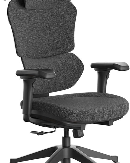Ergonomic Office Chair – Computer Chair with Divided Tilted Back, Adjustable Armrests & Soft Seat – Holds Up to 290bs (Gray)