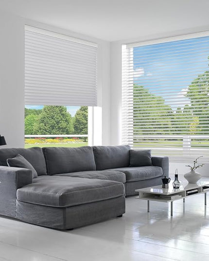 Zshine Automatic Shangri La Light Filtering Serenity Sheer Roller Shades Free Dimming Rechargeable Motorized Compatible with Homekit Siri Alexa (84029E Greyish White)