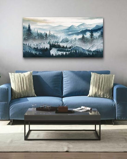 hyidecorart Fog Forest Landscape Wall Paintings Canvas Wall Art For Living Room Bedroom Wall Decor Modern Home Decor Office Decorations Stretched And Framed Ready To Hang Pictures Works 40x20