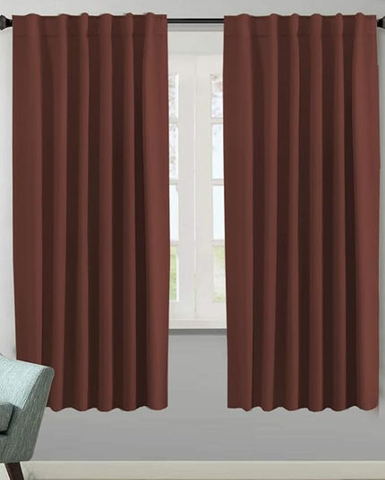 H.VERSAILTEX Blackout Curtains Thermal Insulated Window Treatment Panels Room Darkening Blackout Drapes for Living Room Back Tab/Rod Pocket Bedroom Draperies (2 Panels, Rust, 52 x 72 Inch)