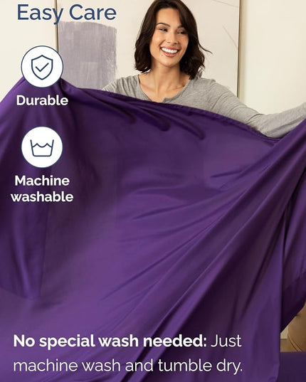 Extra Deep Twin Sheet Set - 4 Piece Breathable and Cooling Sheets - Hotel Luxury Bed Sheets Set - Easy & Secure Fit - Soft, Wrinkle Free and Comfy Sheets Set - Purple Sheet Set with Extra Deep Pockets