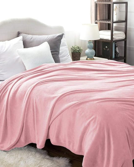 Bedsure GentleSoft Fleece Blankets Queen Size Pink - Bed Blanket Soft Lightweight Plush Fuzzy Cozy Luxury Microfiber 90x90 inches