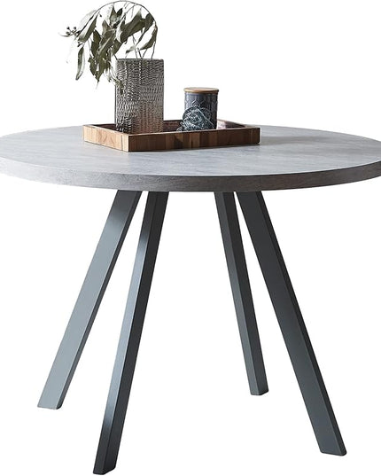 Round Dining Table, Mid Century Modern Small Round Dining Table 34.6 Inch, Leisure Coffee Table, Saving Space (Table)