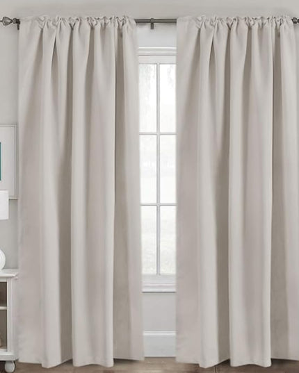 H.VERSAILTEX Blackout Curtains Thermal Insulated Window Treatment Panels Room Darkening Blackout Drapes for Living Room Back Tab/Rod Pocket Bedroom Draperies, 52 x 96 Inch, Stone, 2 Panels