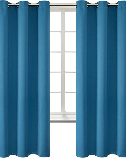 BGment Blackout Curtains - Grommet Thermal Insulated Room Darkening Bedroom and Living Room Curtains, Set of 2 Panels (42 x 72 Inch, Steel Blue)