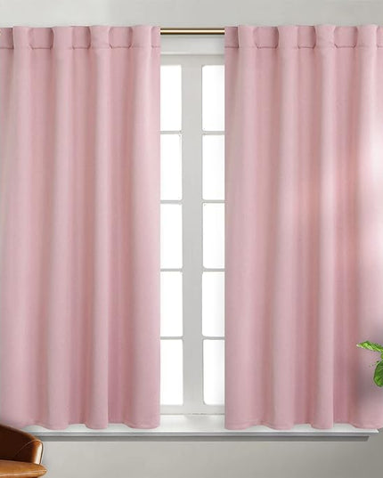 BGment Baby Pink Blackout Curtains for Girls Room - Light Blocking Thermal Insulated Room Darkening Rod Pocket Back Tab Curtains for Bedroom, 2 Window Panels (38 x 45 Inch, Baby Pink)