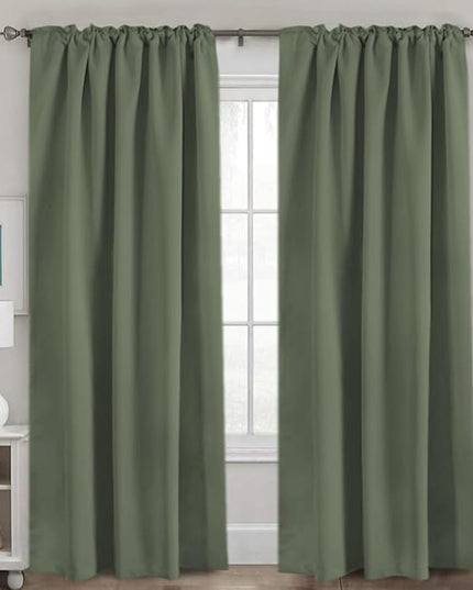 H.VERSAILTEX Blackout Curtains Thermal Insulated Window Treatment Panels Room Darkening Blackout Drapes for Living Room Back Tab/Rod Pocket Bedroom Draperies (2 Panels, Bronze Green, 52 x 96 Inch)
