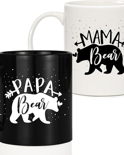 Breezy Valley Mom and Dad Gifts, Parents Gifts for Christmas, Best Mom and Dad Mugs, Anniversary Christmas Gift for Parents, Mama Bear Papa Bear Coffee Mug Set for New Parent 2026