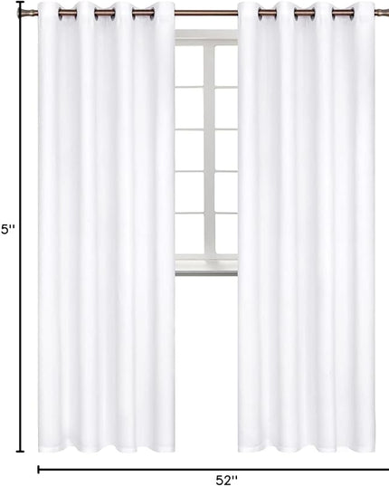 BGment Room Darkening Curtains 95 Inches Long - Grommet Thermal Insulated Drapes Window Treatment Curtains for Bedroom, 2 Panels, 52 x 95 Inch, Pure White