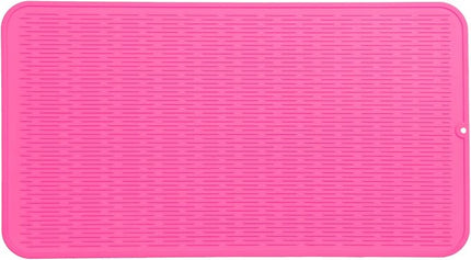 Silicone Dish Drying Mat for Multiple Usage,Easy clean,Eco-friendly,Heat-resistant Silicone Mat for Kitchen Counter or Sink,Refrigerator or Drawer Liner Rose 4XL 32 inches x 18 inches