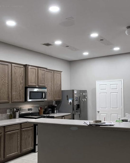 TORCHSTAR 12-Pack 4 Inch Ultra-Thin LED Recessed Lighting with J-Box, 5000K Daylight, 10W Dimmable 700lm Brightness LED Downlight, ETL & Energy Star Listed
