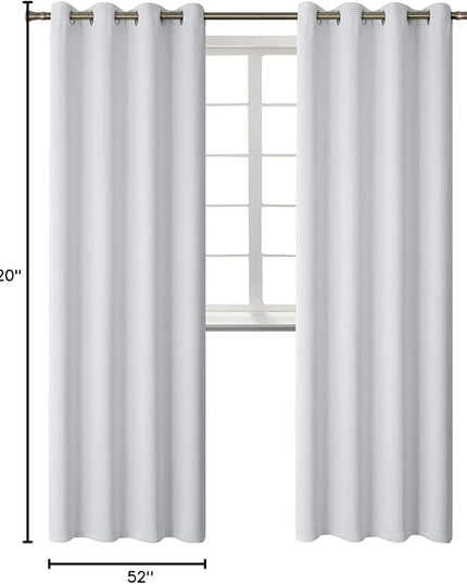 BGment Blackout Curtains - Grommet Thermal Insulated Room Darkening Bedroom and Living Room Curtains, Set of 2 Panels (52 x 120 Inch, Greyish White)