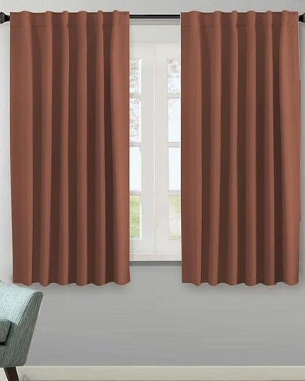 H.VERSAILTEX Blackout Curtains Thermal Insulated Window Treatment Panels Room Darkening Curtains for Bedroom Back Tab/Rod Pocket Small Window Curtains (2 Panels, Washed Spice, 52 x 63 Inch)