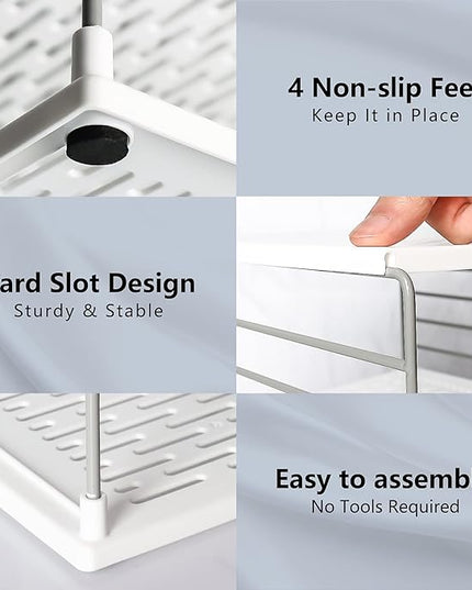 Upgraded Cabinet Organizers and Storage -Divided Compartment Holder for Plastic Bag, Wrap, Foil, Snack and Box for Kitchen Organization and Storage-Under Sink Organizers and Storage Suitable