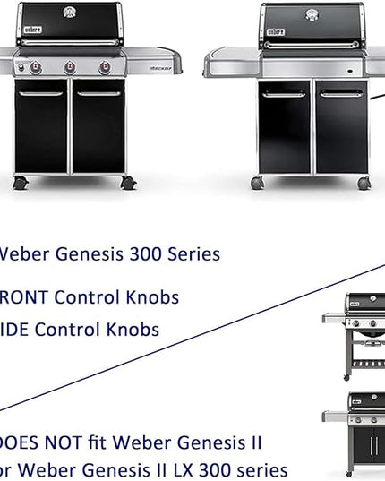 Genesis Grill Parts for Weber Genesis 300 Series Grills with Front Control Knob, 17.5" Flavorizer Bars 7620 Heat Deflectors 7622 Grill Grate 7524 for Weber Genesis E310 E320 E330 S310 S320 S330