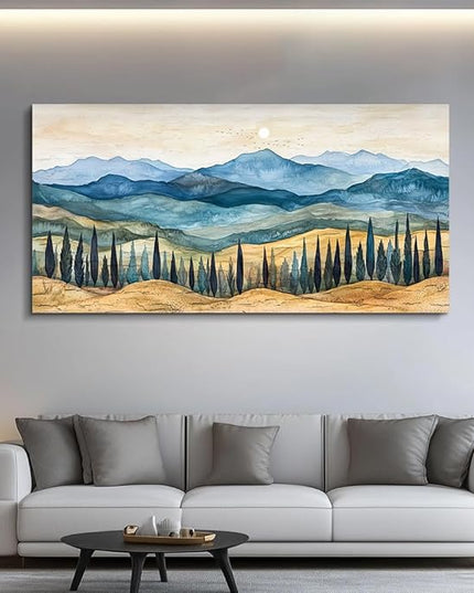 ZUITINGHUA Large Wall Decor For Living Room Canvas Wall Art For Office Modern Wall Decorations For Bedroom Mountains Landscape Painting Abstract Pictures Artwork Room Home Decor 24x48 In