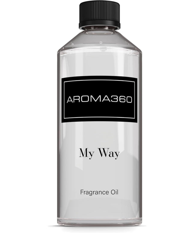 Aroma360 - My Way Fragrance Oil Blend | Hotel Inspired for Luxury Essential Oil Diffusers | Aromatherapy Scent Diffuser Oil | Lush Sandalwood, Warm Cedar, and Delicate Florals. - 500ML