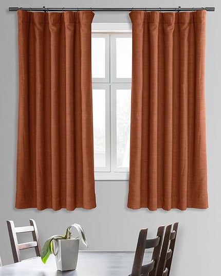 HPD Half Price Drapes Bellino Room Darkening Curtains 63 Inches Long Curtains for Bedroom & Living Room (1 Panel), 50W x 63L, Persimmon