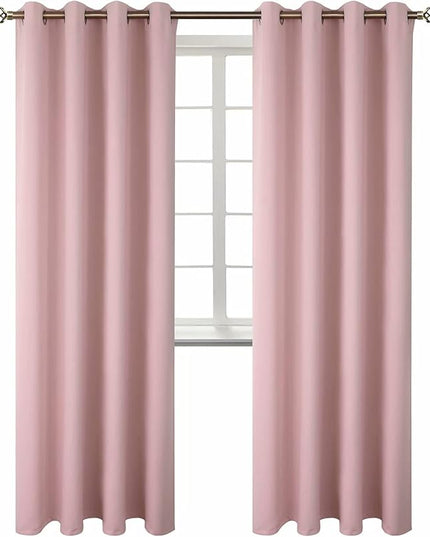 BGment Room Darkening Curtains 84 Inches Long - Grommet Thermal Insulated Drapes Window Treatment Curtains for Bedroom, 2 Panels, 52 x 84 Inch, Baby Pink