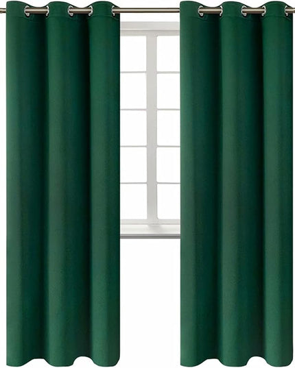 BGment Blackout Curtains - Grommet Thermal Insulated Room Darkening Bedroom and Living Room Curtains, Set of 2 Decorative Curtain Panels (42 x 84 Inch, Emerald Green)