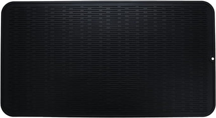 Silicone Dish Drying Mat for Multiple Usage,Easy clean,Eco-friendly,Heat-resistant Silicone Mat for Kitchen Counter or Sink,Refrigerator or Drawer Liner Black 4XL 32 inches x 18 inches