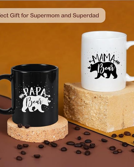 Breezy Valley Mom and Dad Gifts, Parents Gifts for Christmas, Best Mom and Dad Mugs, Anniversary Christmas Gift for Parents, Mama Bear Papa Bear Coffee Mug Set for New Parent 2026