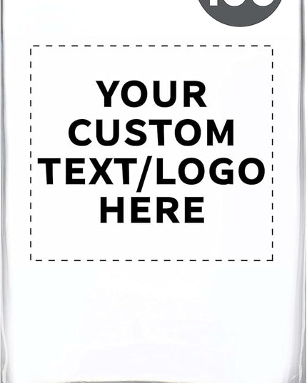 Custom Beer Can Glasses Set of 100, 16 oz. Pint Sized, Promotional Text, Logo, Soda Can Shape, Glassware, Clear