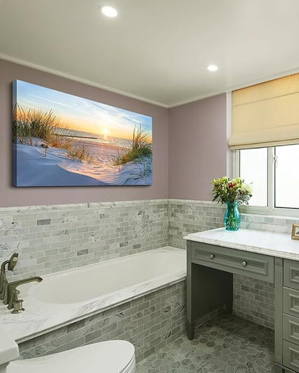 Lapremoly Wall Decorations For Living Room Large Canvas Wall Art For Bedroom Modern Office Wall Decor Art Sun Beach Ocean View Wall Paintings Prints Seascape Pictures Artwork Home Decor 24X48 inch