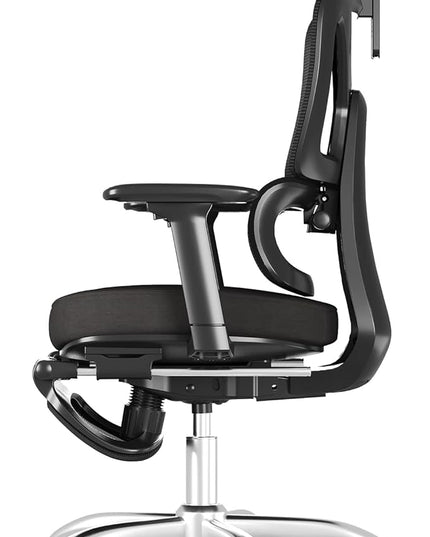 FLEXISPOT ErgoX Premium Ergonomic Office Chair with Footrest- Adjustable 3D Armrests, Dynamic Lumbar Support, Recline & Tilt Function, Mesh Seat, for Home & Office Use,Foam Black