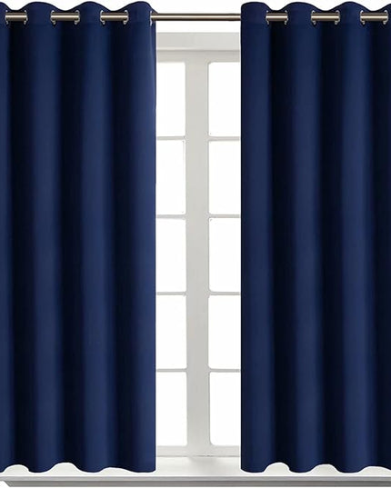 BGment Blackout Curtains for Living Room - Grommet Thermal Insulated Room Darkening Curtains for Bedroom, Set of 2 Panels (52 x 45 Inch, Navy Blue)