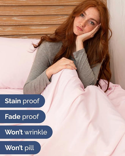 Extra Deep Split King Sheet Set - 7 Piece Breathable & Cooling Sheets - Hotel Luxury Bed Sheets Set - Easy Fit - Soft, Wrinkle Free & Comfy Sheets Set - Lavender Pink Sheet Set w/Extra Deep Pockets