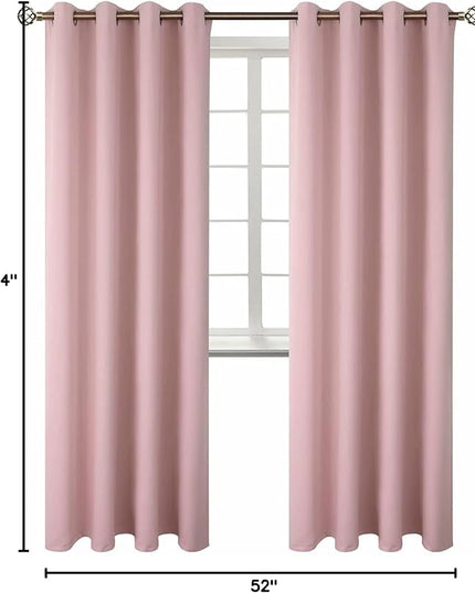 BGment Room Darkening Curtains 84 Inches Long - Grommet Thermal Insulated Drapes Window Treatment Curtains for Bedroom, 2 Panels, 52 x 84 Inch, Baby Pink