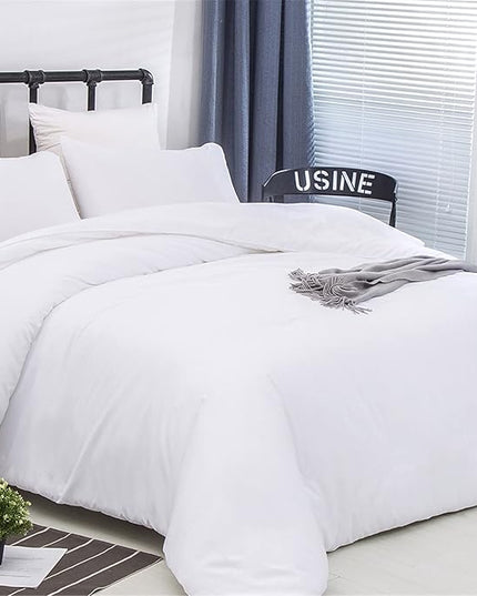Luxlovery White Comforter Set Queen White Bedding Comforter Set Bed Sets Solid Blanket Quilts Hotel Collection Women Men Soft Breathable Queen Size 3 Piece Comforter