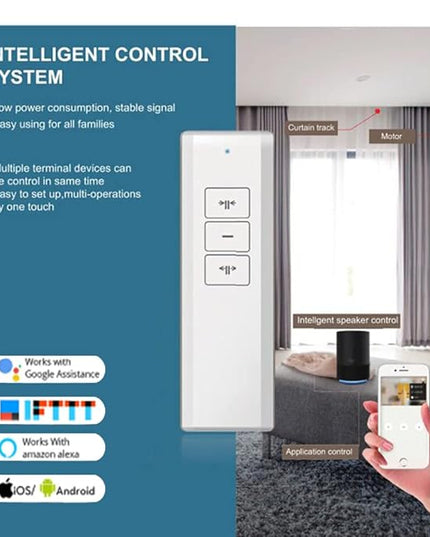 OlideSmart DIY WiFi Smart Automatic Curtain Motor Track System, Automatic Curtain Motor, Blinds Tracks, Length can be Customized (White, 4.2m)
