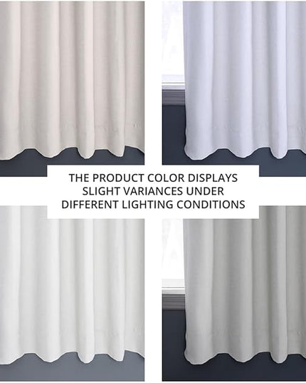 HPD Half Price Drapes Bellino Room Darkening Curtains 63 Inches Long Curtains for Bedroom & Living Room (1 Panel), 50W x 63L, Chalk Off White