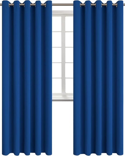 BGment Blackout Curtains for Bedroom - Grommet Thermal Insulated Room Darkening Curtains for Living Room, 70 x 84 Inch, 2 Panels, Royal Blue