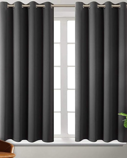 BGment Blackout Curtains 54 Inch Length 2 Panels Set, Dark Grey Room Darkening Curtains Black Out Thermal Grommet Curtains for Bedroom, 2 Panels, Each 46 x 54 Inch, Dark Grey