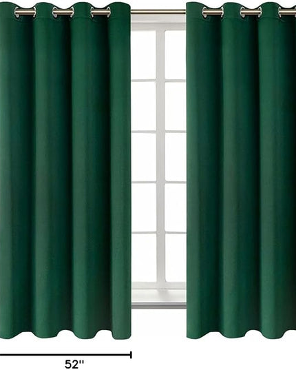BGment Blackout Curtains - Grommet Thermal Insulated Room Darkening Bedroom and Living Room Curtains, Set of 2 Decorative Curtain Panels (52 x 63 Inch, Emerald Green)