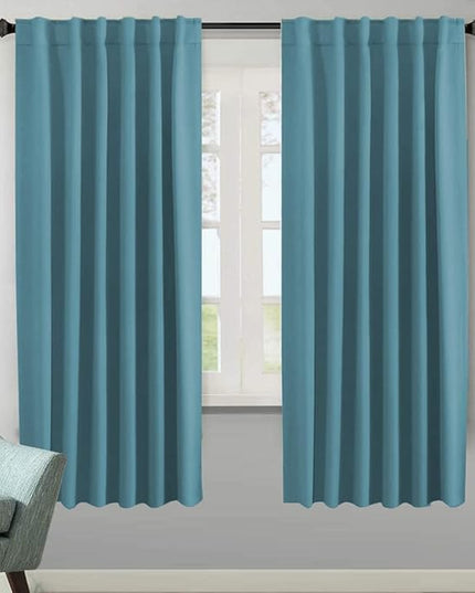 H.VERSAILTEX Blackout Curtains Thermal Insulated Window Treatment Panels Room Darkening Blackout Drapes for Living Room Back Tab/Rod Pocket Bedroom Draperies (2 Panels, Storm Blue, 52 x 72 Inch)