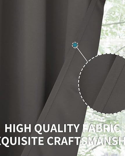 BGment Blackout Curtains for Bedroom - Grommet Thermal Insulated Room Darkening Curtains for Living Room, Set of 2 Panels (70 x 63 Inch, Grey)