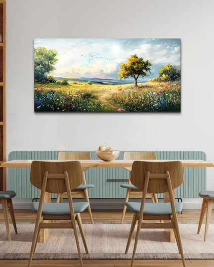 Wapluam Large Wall Art For Living Room Wall Decor For Bedroom Office Decorations Pastoral Wall Paintings Scenery Abstract Watercolour Farmhouse Pictures Modern Posters Canvas Prints Artwork Home Decor