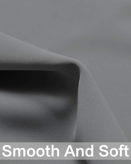 Yakamok Gray Room Darkening Thermal Insulated Blackout Curtains for Bedroom Width 38 Inch by Length 45 Inch, Two Curtain Panels