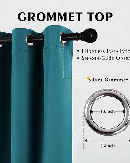 Room Darkening Curtains 84 Inch Length for Bedroom Living Room, Insulated Thermal Grommet Curtain Drapes, Blackout(60-90%,Not 100%) Window Treatment Decor, 2 Panels, 35x84, Sapphire